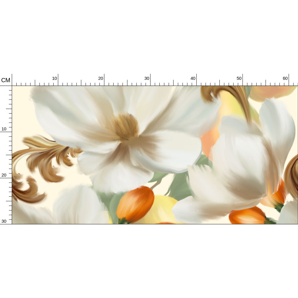 Orange Berries Parade Repeat Pattern Wallpaper