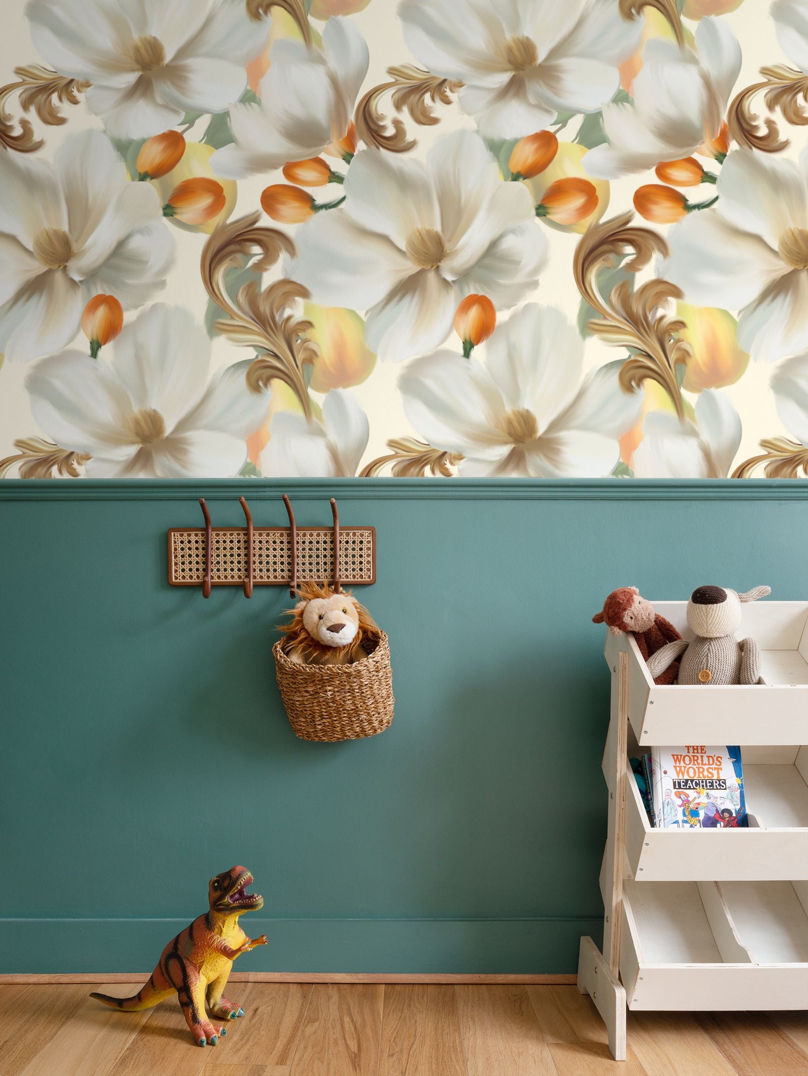 Orange Berries Parade Repeat Pattern Wallpaper