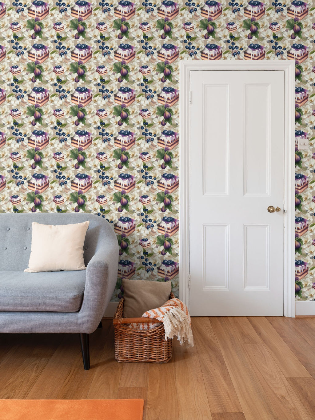 Blueberry & Fig Torta Repeat Pattern Wallpaper