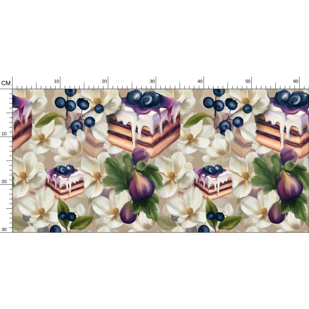 Blueberry & Fig Torta Repeat Pattern Wallpaper