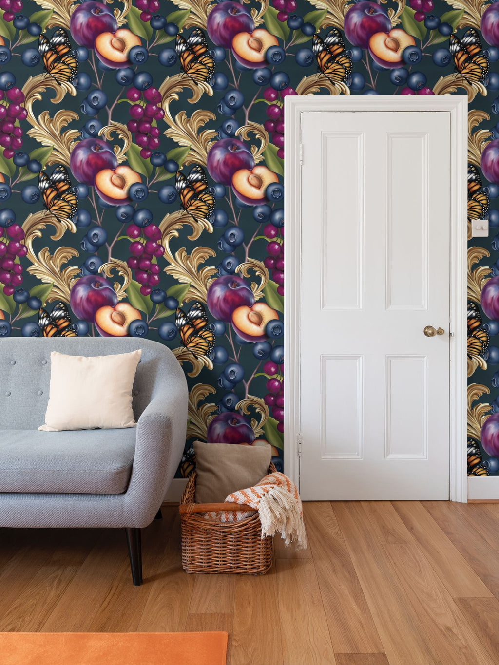 Berry Spring Repeat Pattern Wallpaper