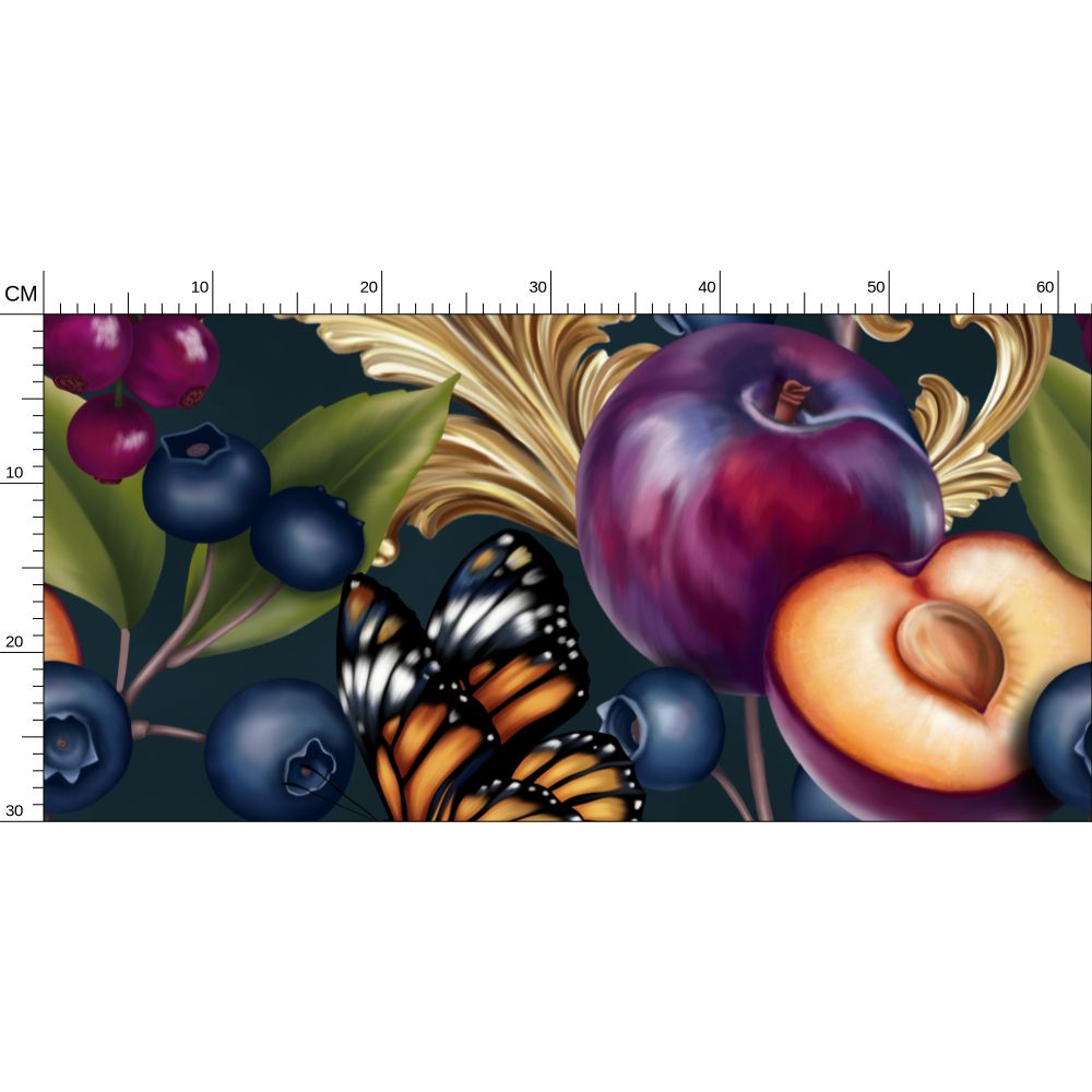 Berry Spring Repeat Pattern Wallpaper