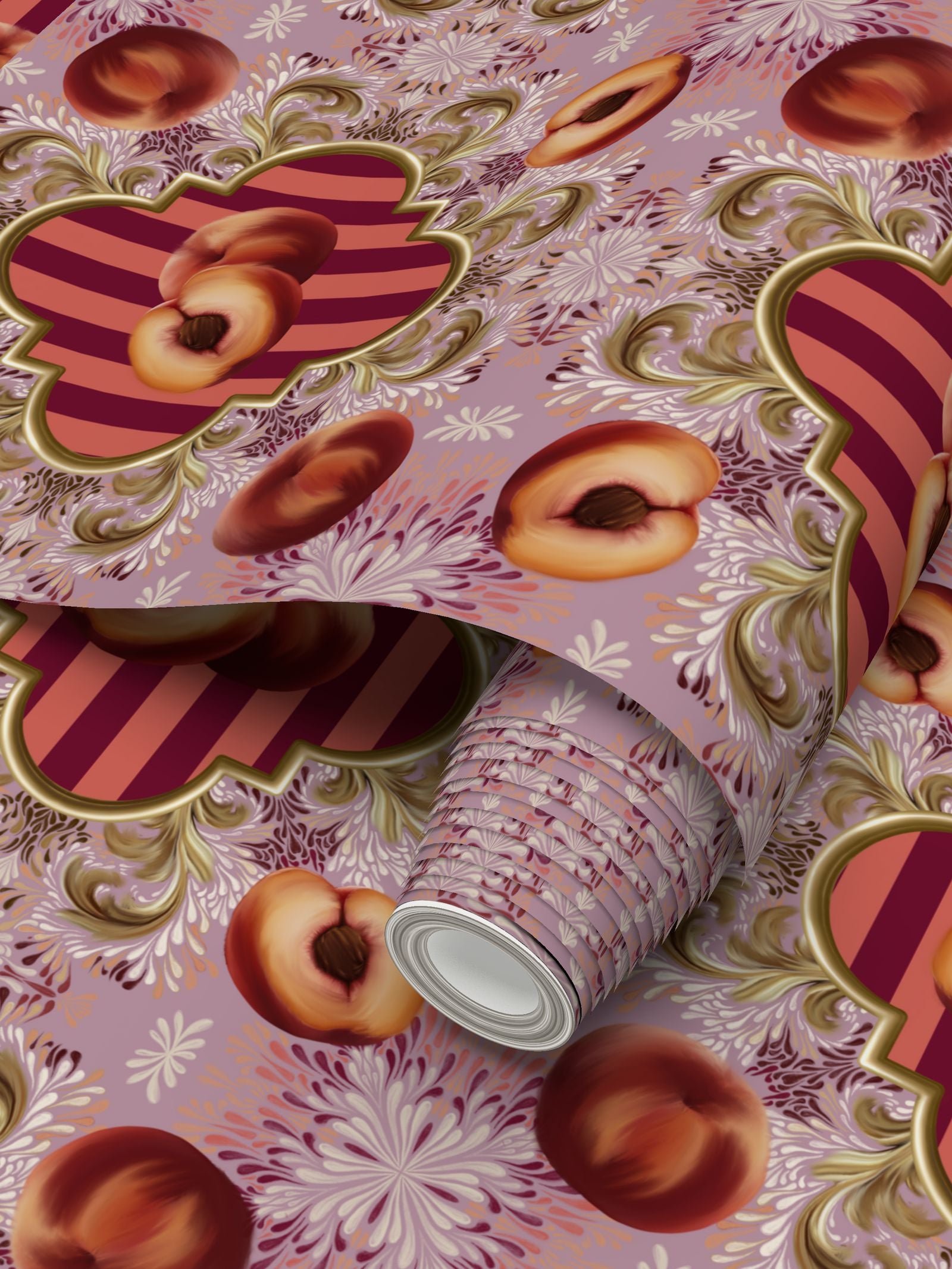 Peach delight Repeat Pattern Wallpaper