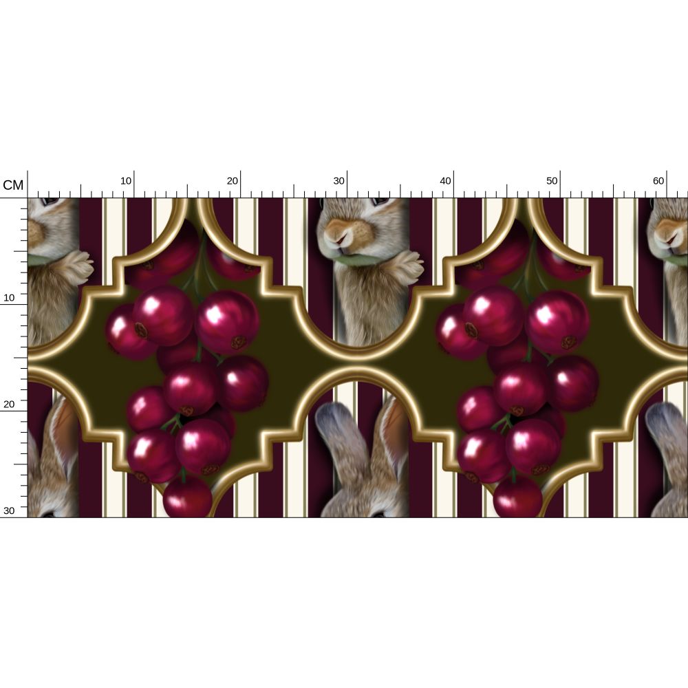 Peeking Berries Repeat Pattern Wallpaper