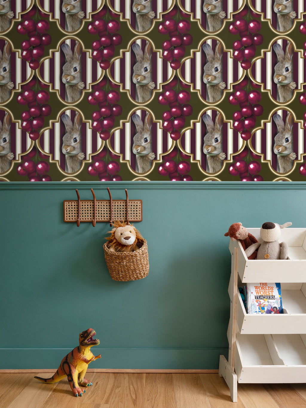 Peeking Berries Repeat Pattern Wallpaper