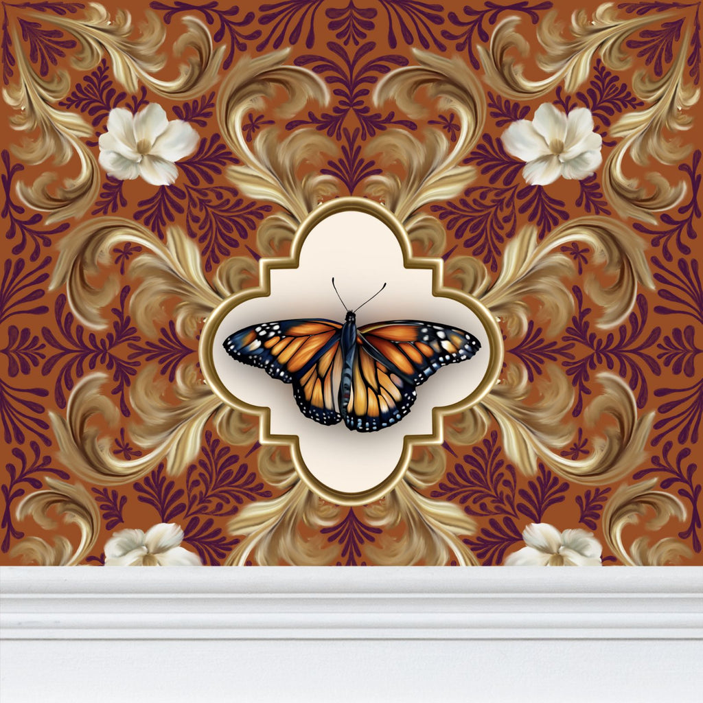 Sunset Farfalla Repeat Pattern Wallpaper