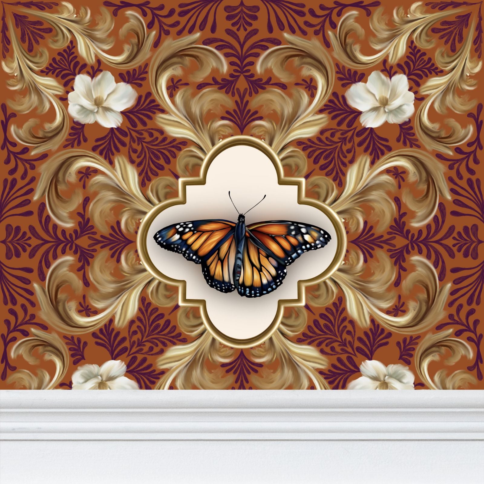 Sunset Farfalla Repeat Pattern Wallpaper