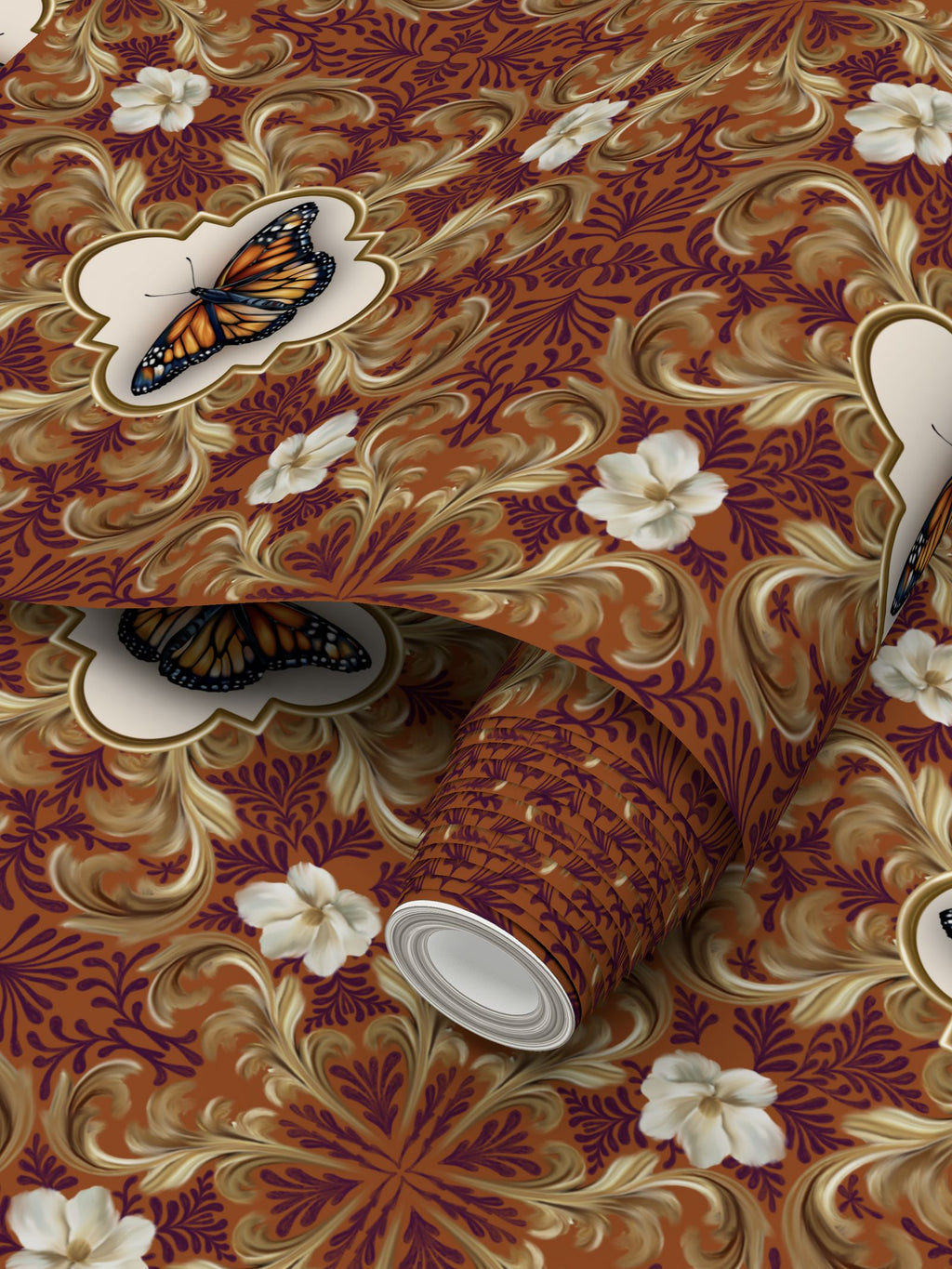 Sunset Farfalla Repeat Pattern Wallpaper