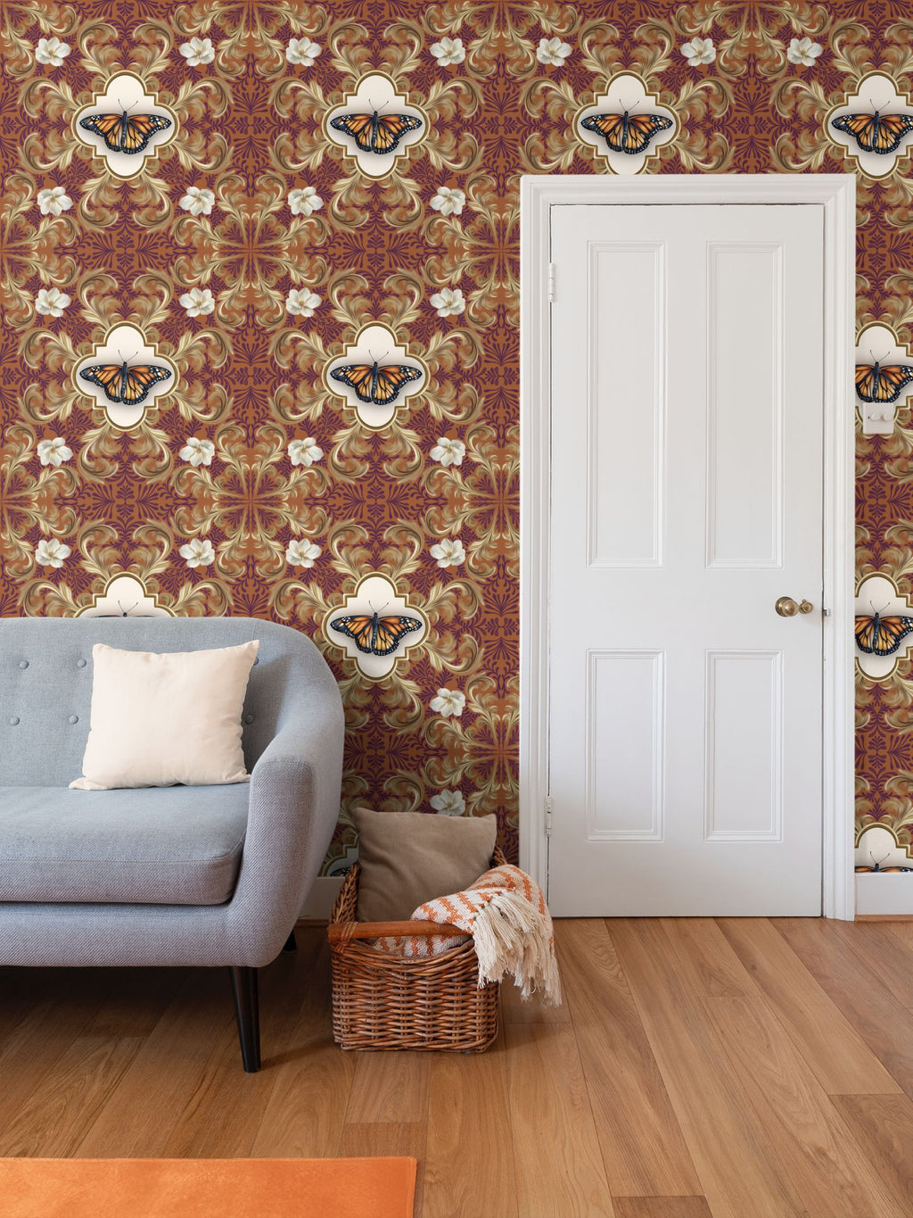 Sunset Farfalla Repeat Pattern Wallpaper