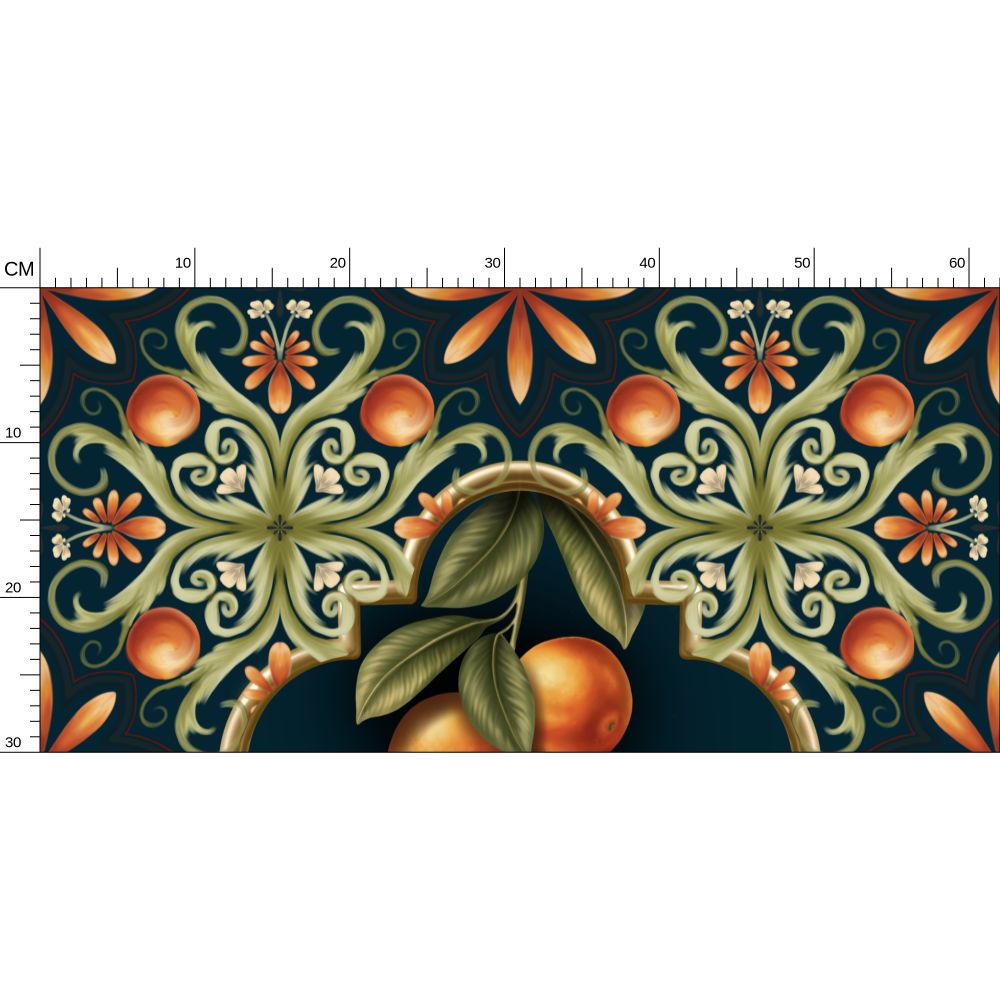 Tuscan Oranges Repeat Pattern Wallpaper