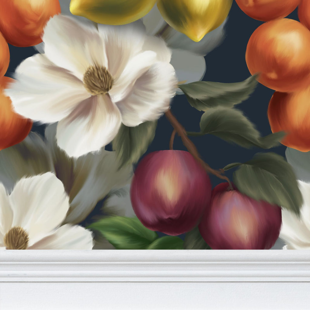 Fruits Parade Repeat Pattern Wallpaper