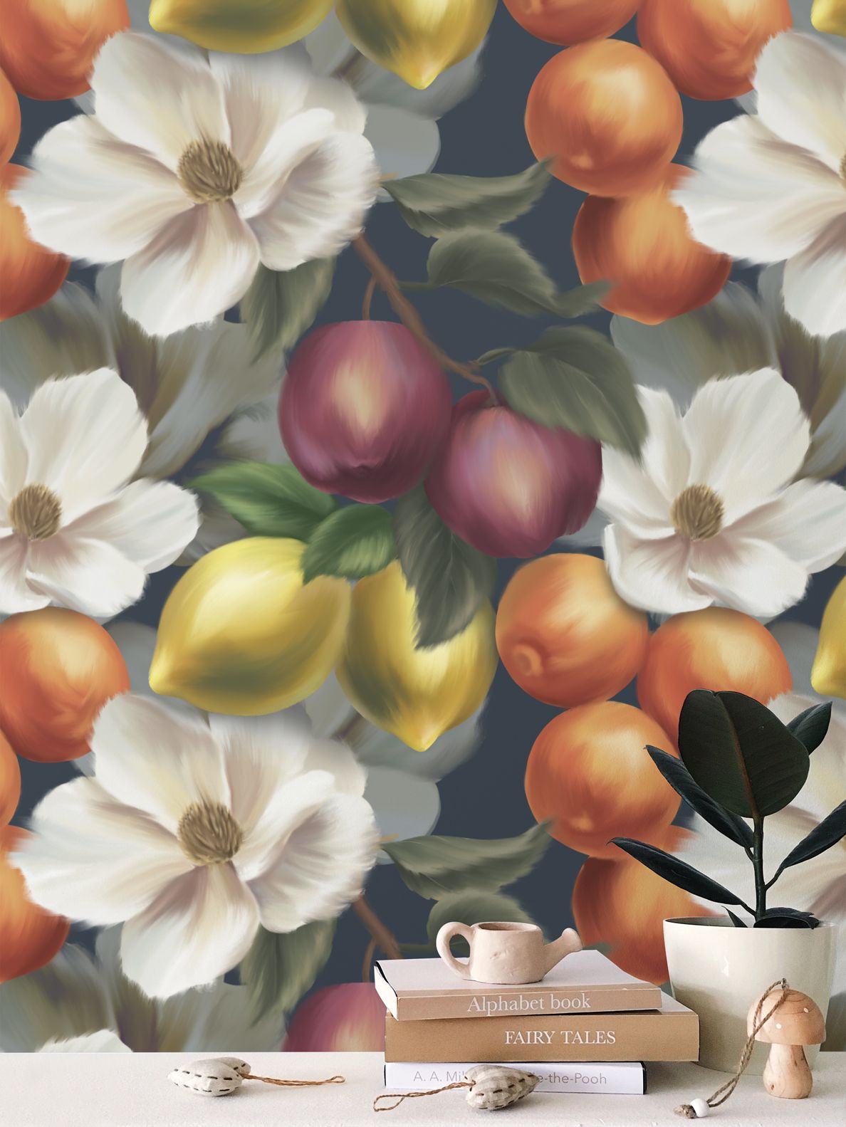 Fruits Parade Repeat Pattern Wallpaper