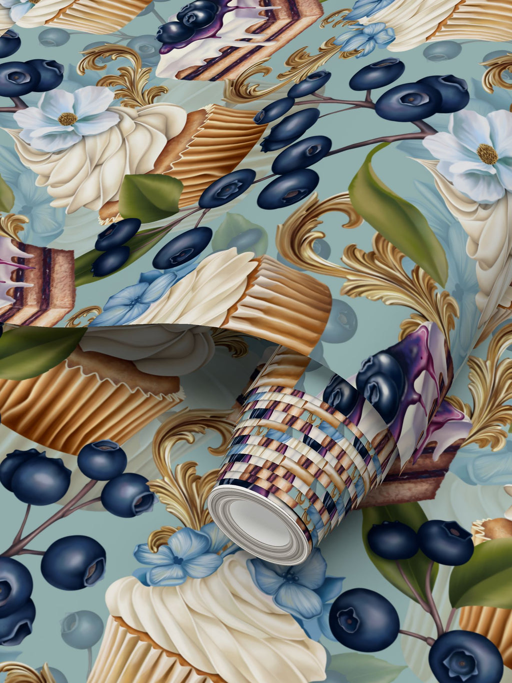 Crema Torta Repeat Pattern Wallpaper