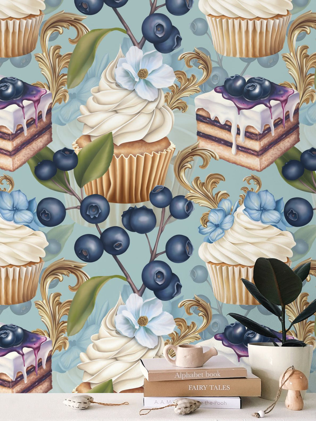 Crema Torta Repeat Pattern Wallpaper
