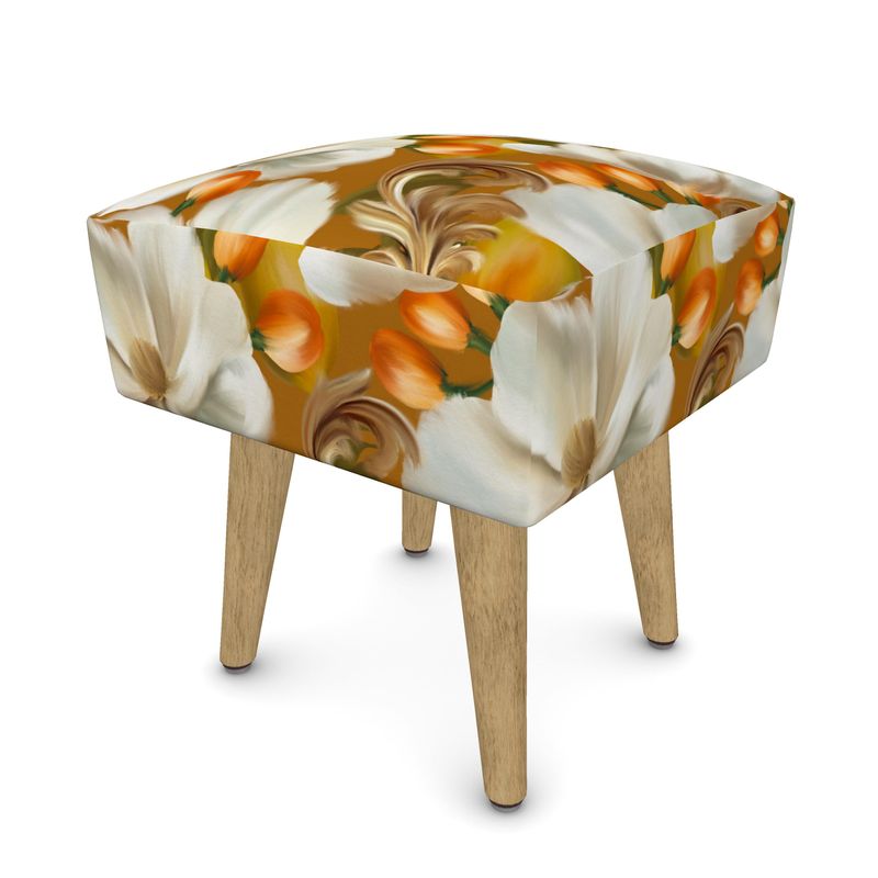 Orange Berries Footstool (Round, Square, Hexagonal)