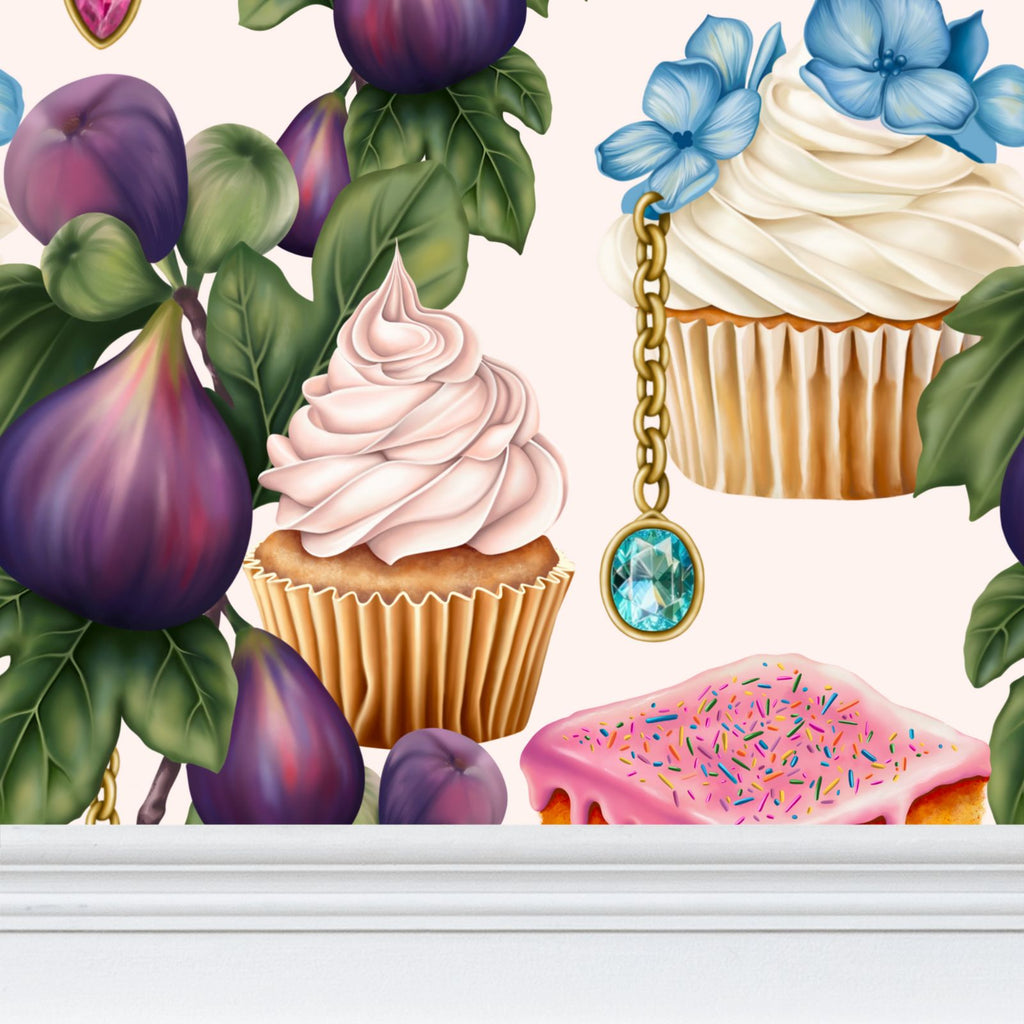 School Cake Pattern Wallpaper