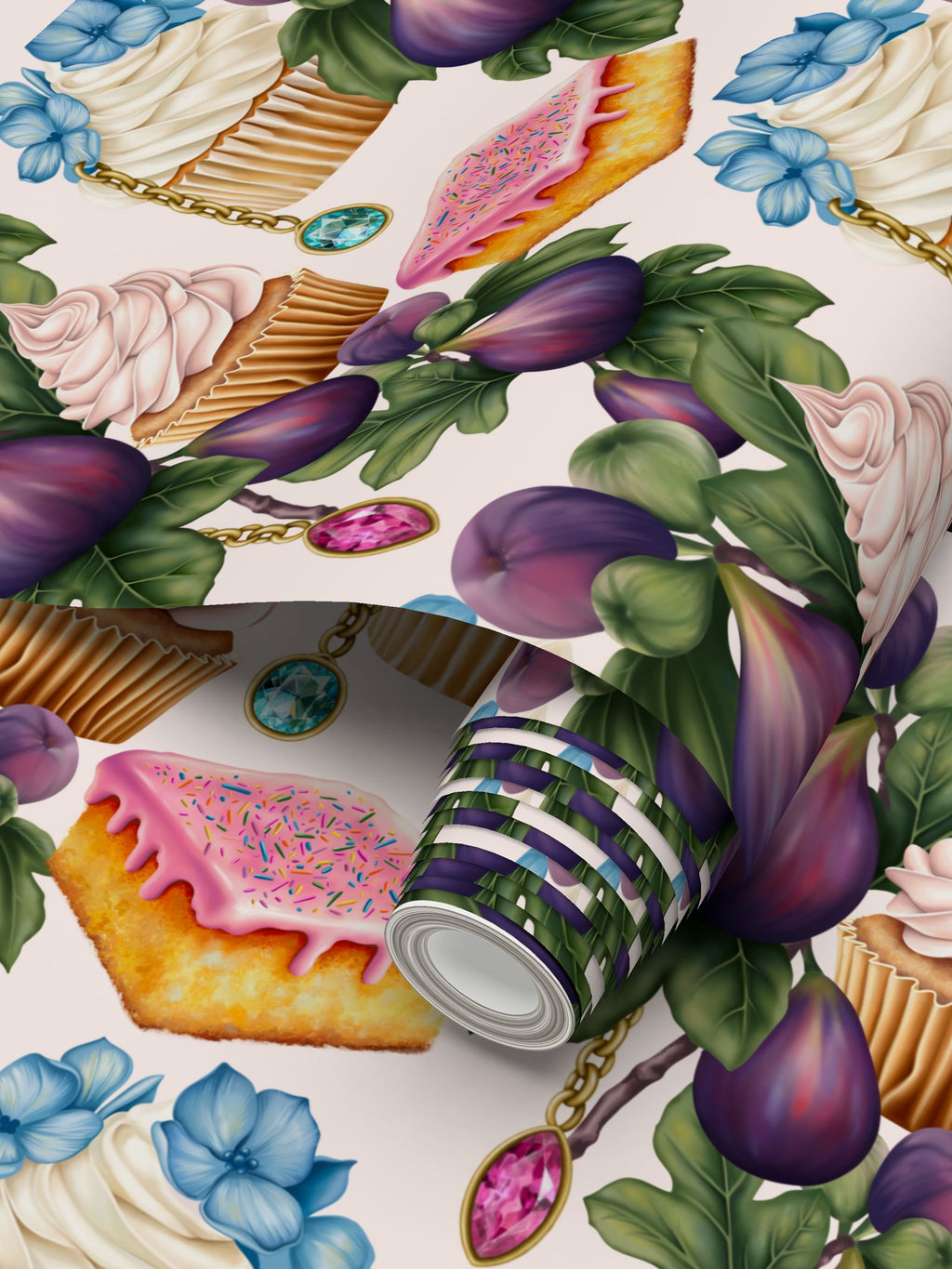 School Cake Pattern Wallpaper