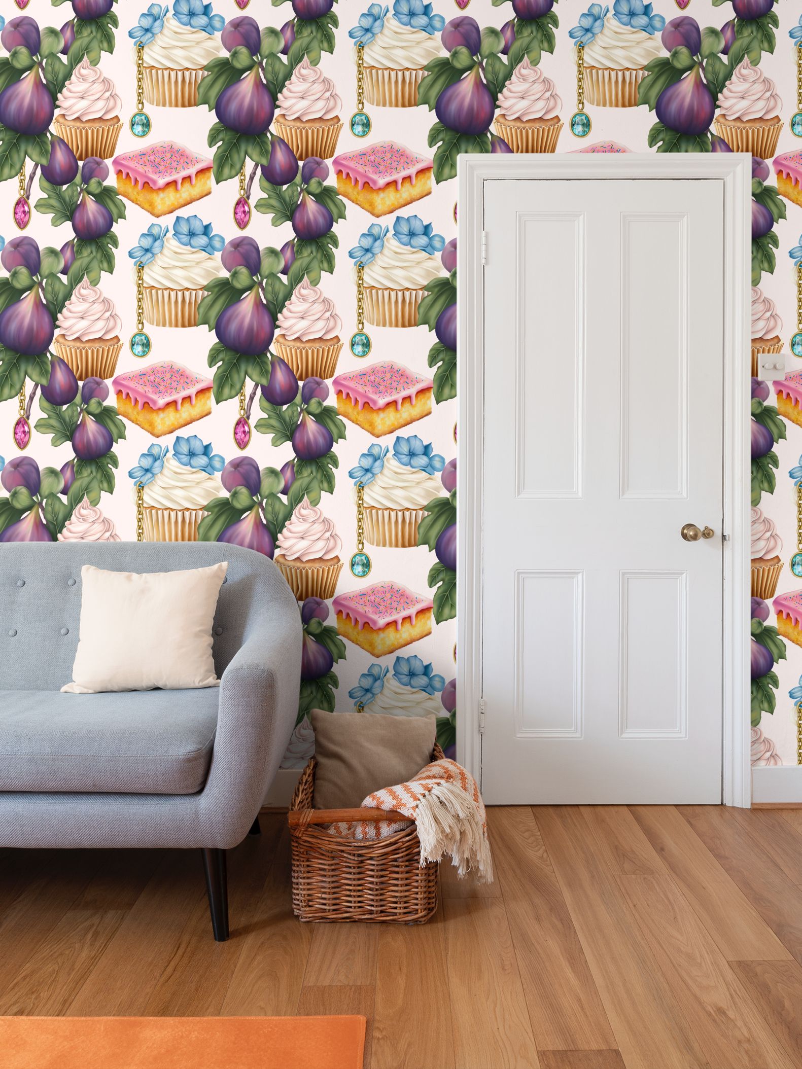School Cake Pattern Wallpaper