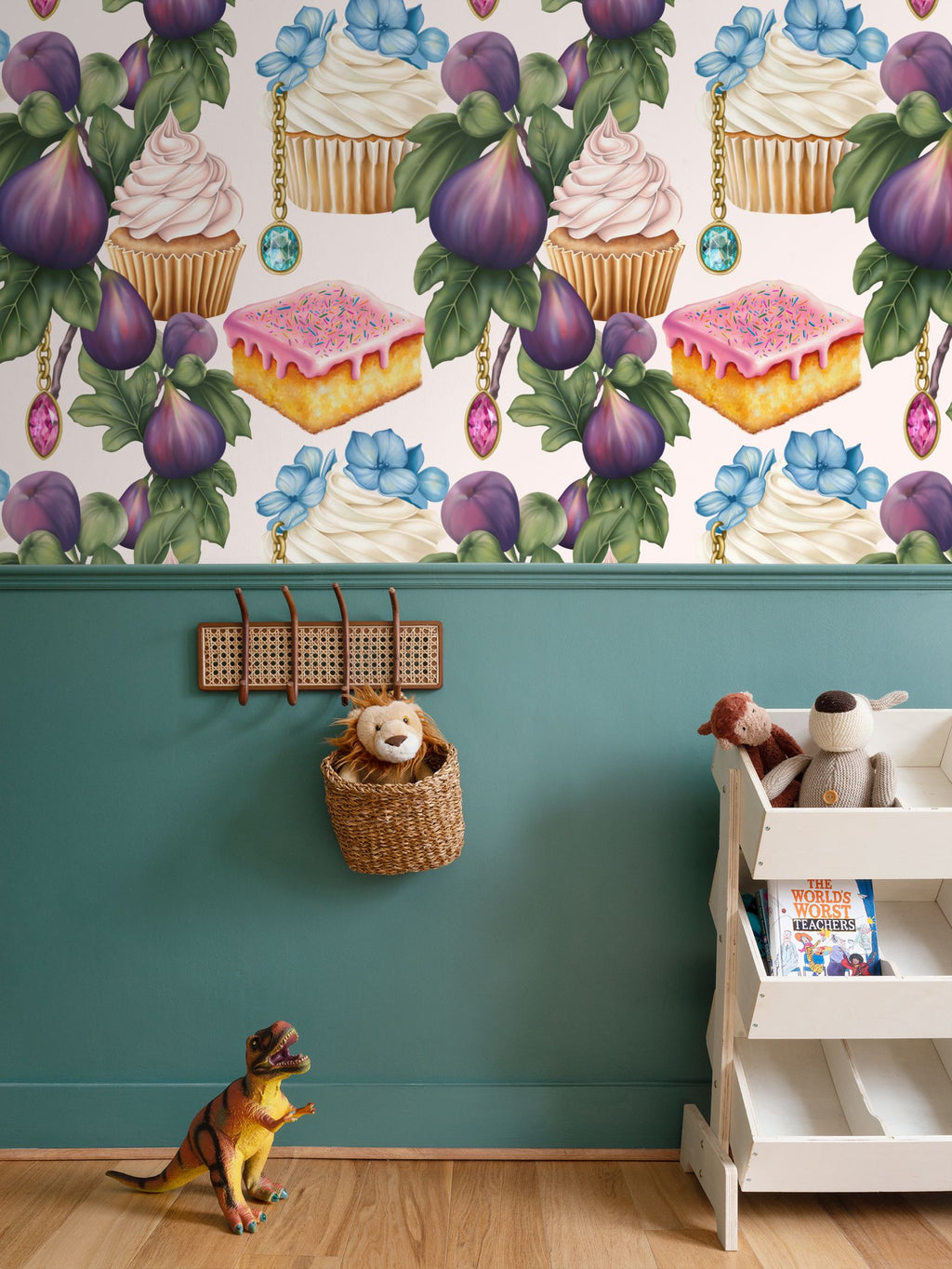 School Cake Pattern Wallpaper