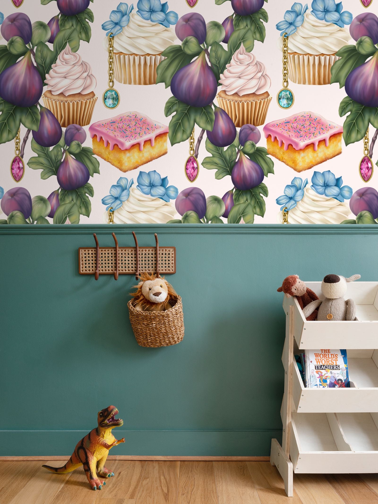 School Cake Pattern Wallpaper