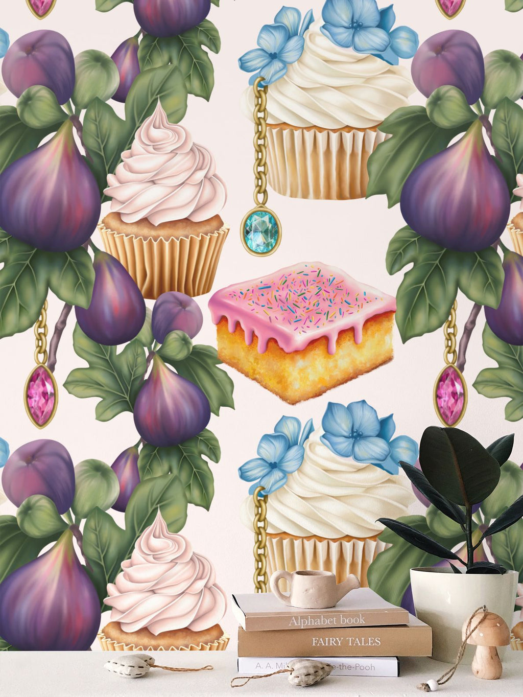 School Cake Pattern Wallpaper