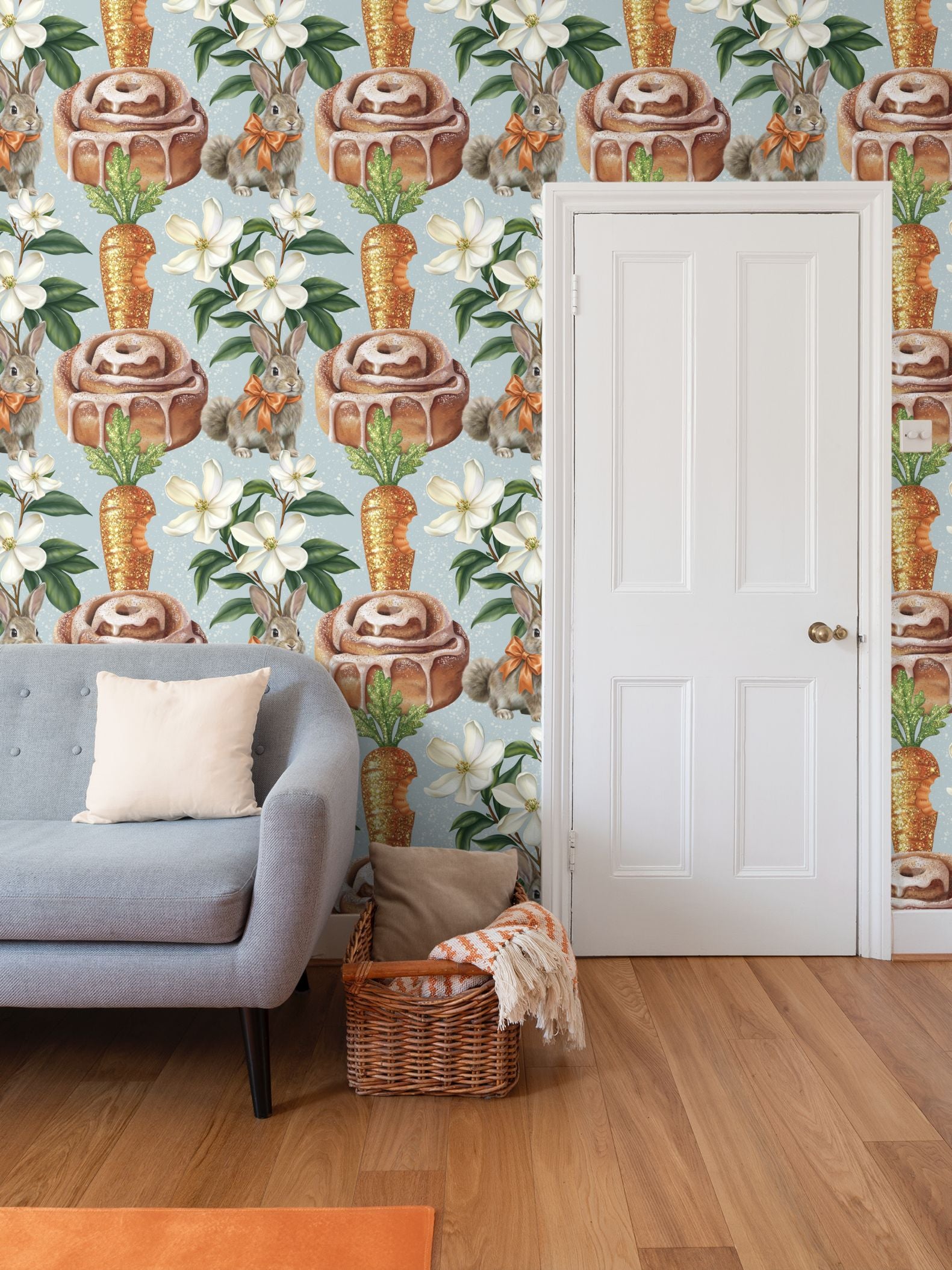 Bunny’s Buns Repeat Pattern Wallpaper