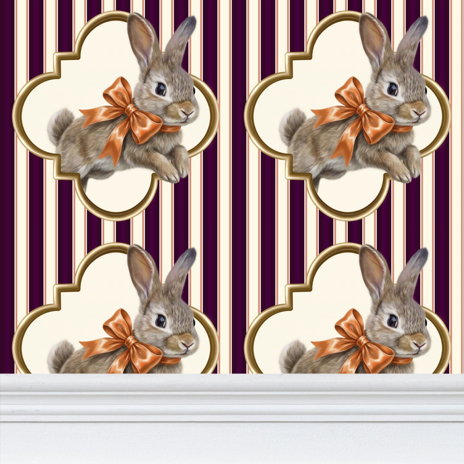 Pippin-Biscuit Repeat Pattern Wallpaper