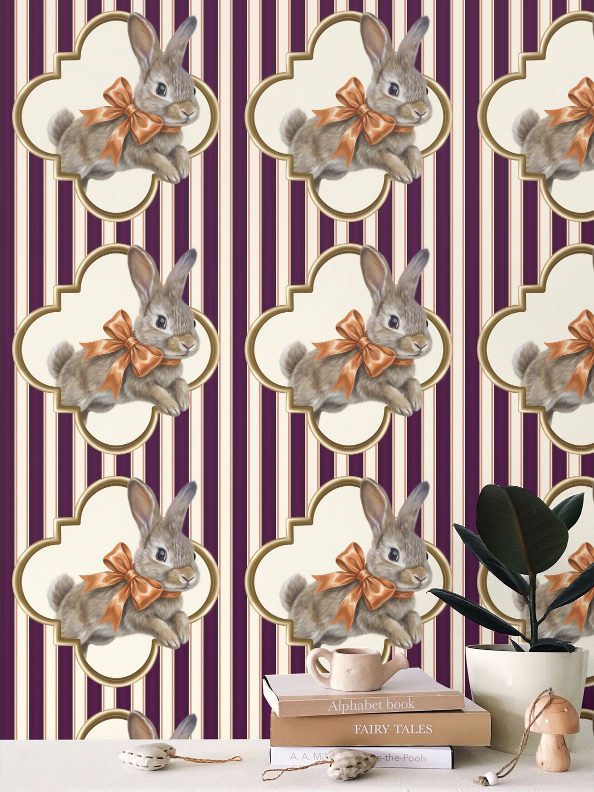 Pippin-Biscuit Repeat Pattern Wallpaper