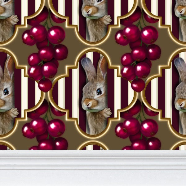 Peeking Hare Repeat Pattern Wallpaper