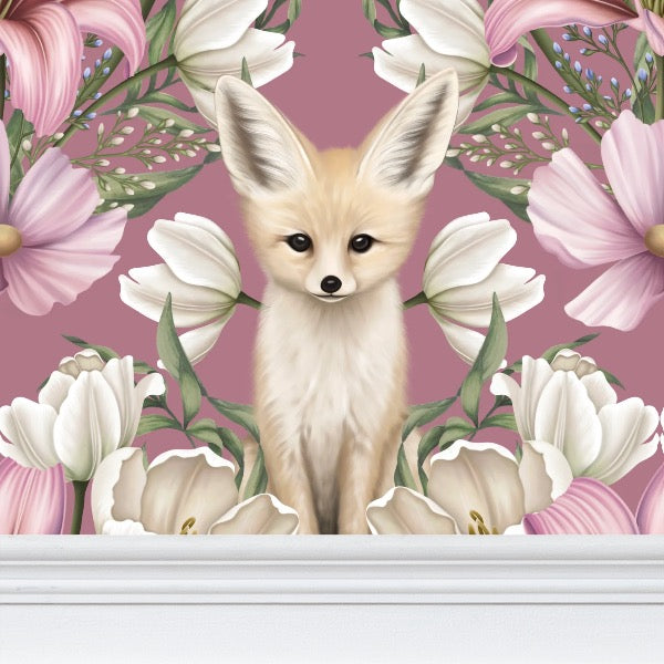 Fennec Fiore Repeat Pattern Wallpaper