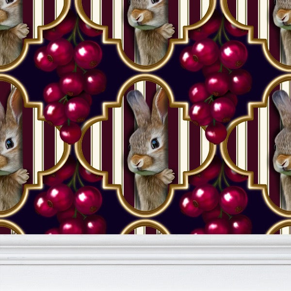 Peeking Hare Repeat Pattern Wallpaper