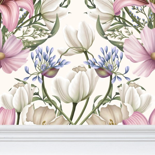 Fiore Bloom Repeat Pattern Wallpaper