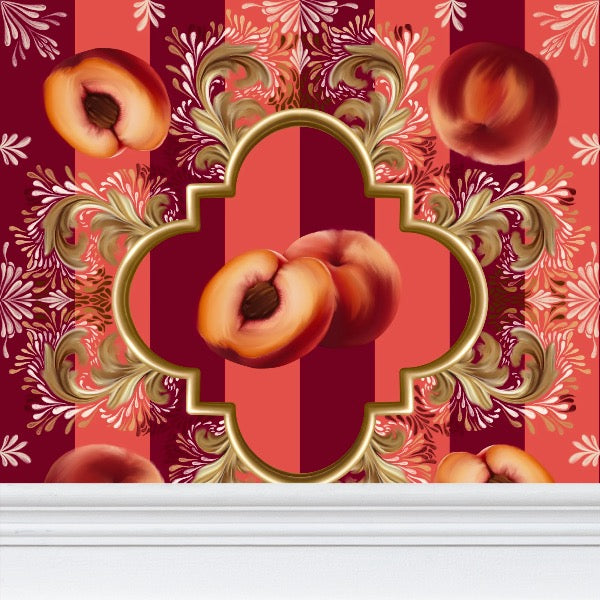 Peach Circus Repeat Pattern Wallpaper