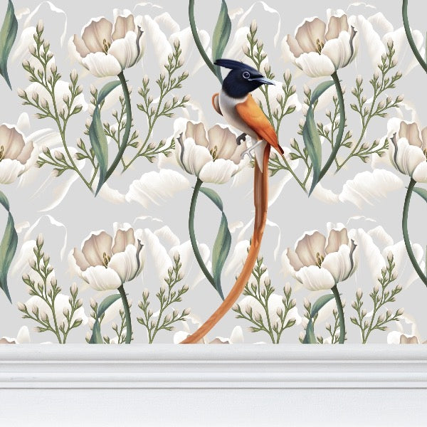 Flycatcher Repeat Pattern Wallpaper