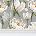 Stone Tulip Repeat Pattern Wallpaper