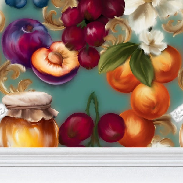 Winnie’s Marmalade Oil Painting Repeat Pattern Wallpaper