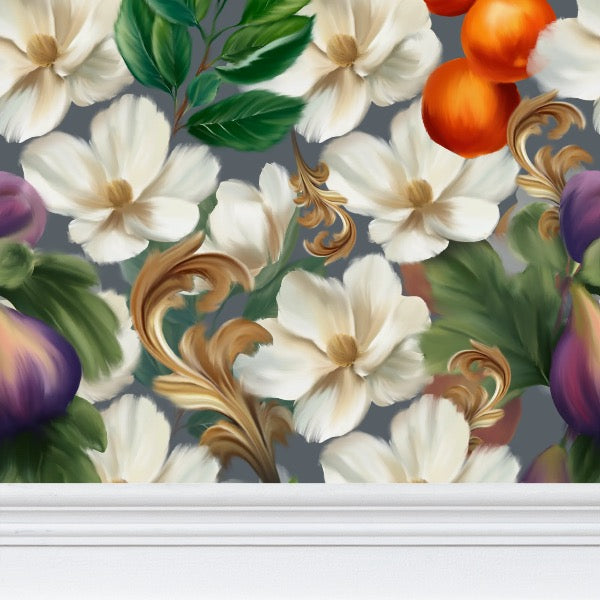 Arancia e Fico Repeat Pattern Wallpaper