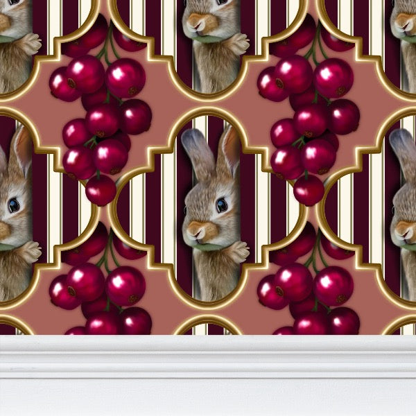 Peeking Hare Repeat Pattern Wallpaper
