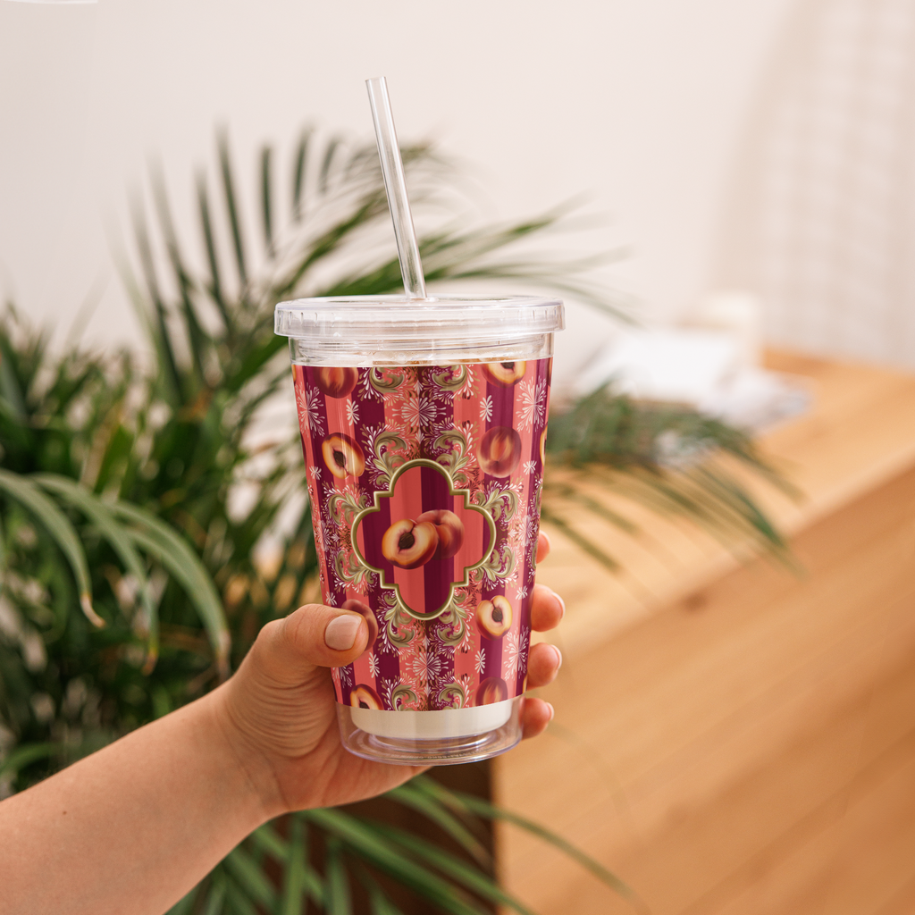 Peach Circus Clear plastic tumbler