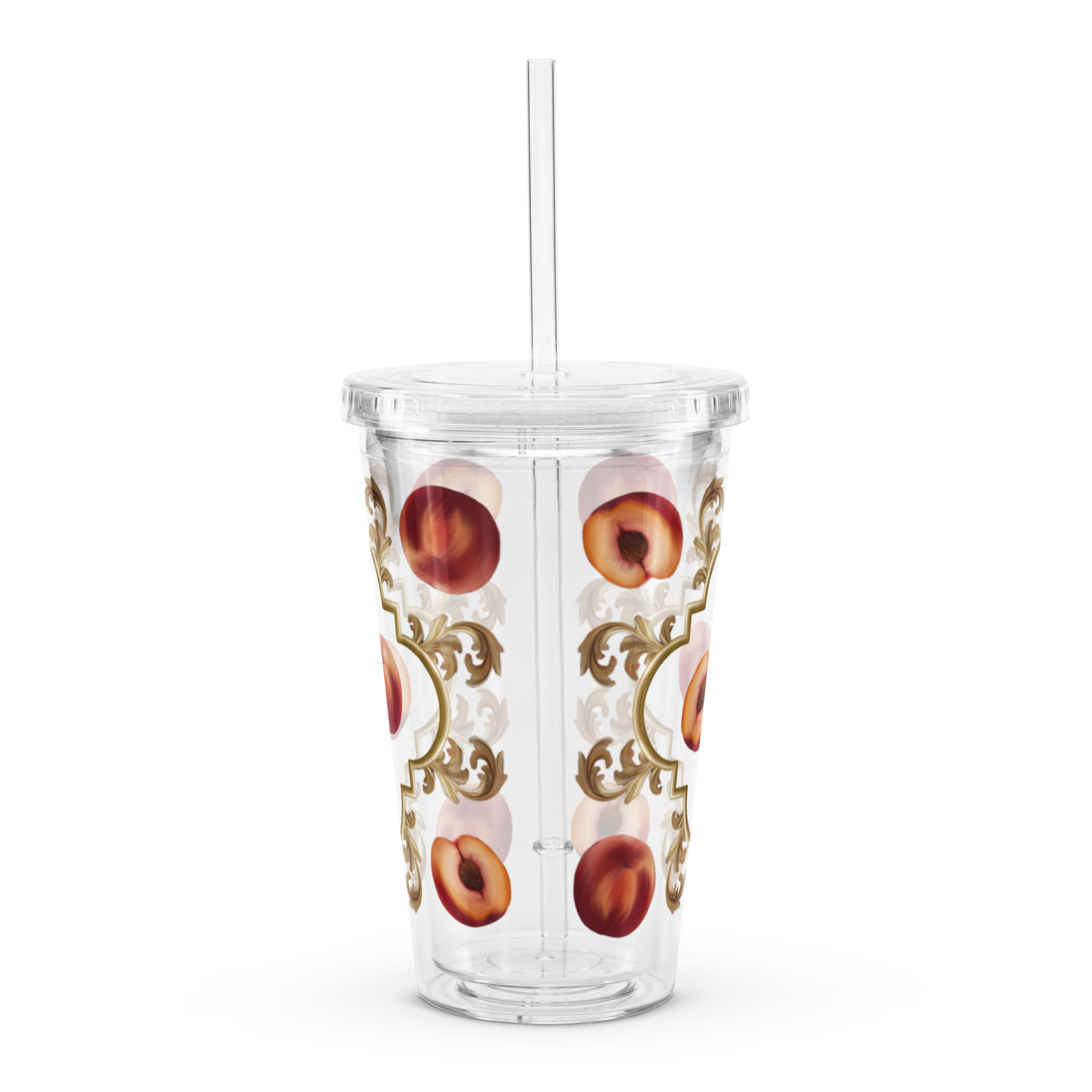 Peach Circus Clear plastic tumbler