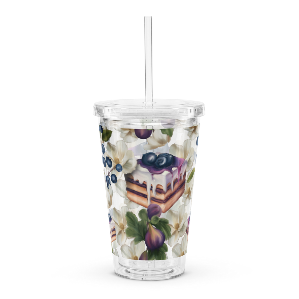 Blueberry Torta Clear plastic tumbler