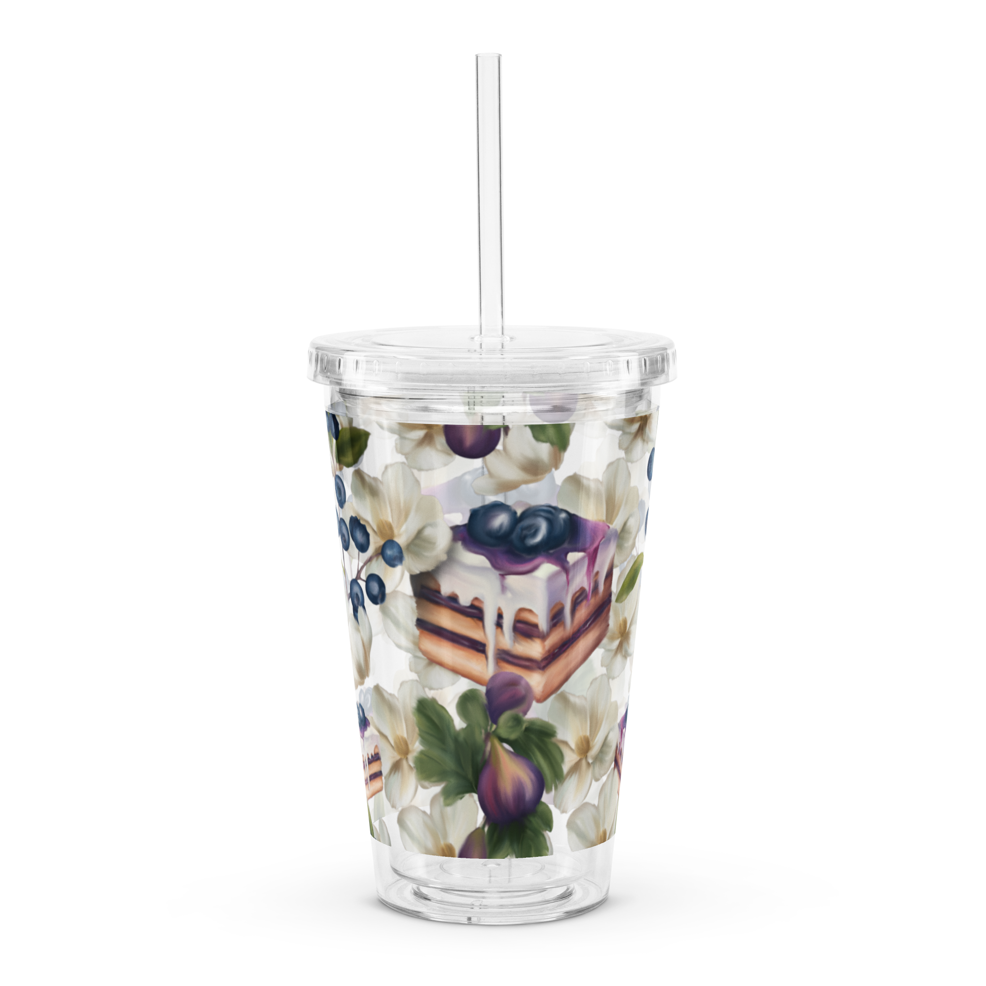Blueberry Torta Clear plastic tumbler